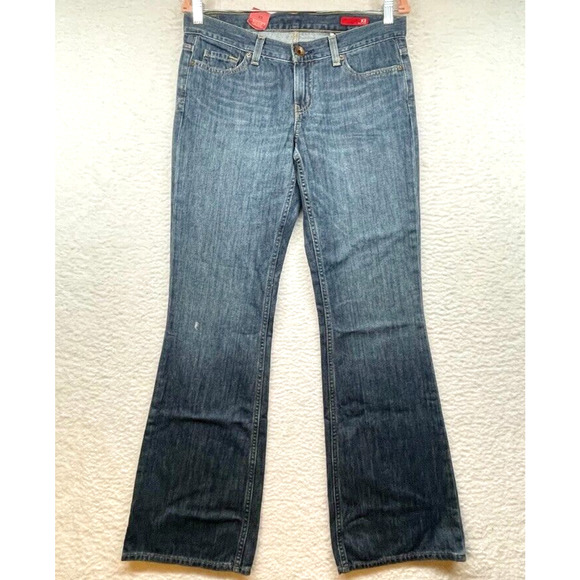 Express Jeans Womens 6 Stone Blue X2 Flare Regular 31 Low RiseY2K Vintage Curvy - Picture 1 of 13